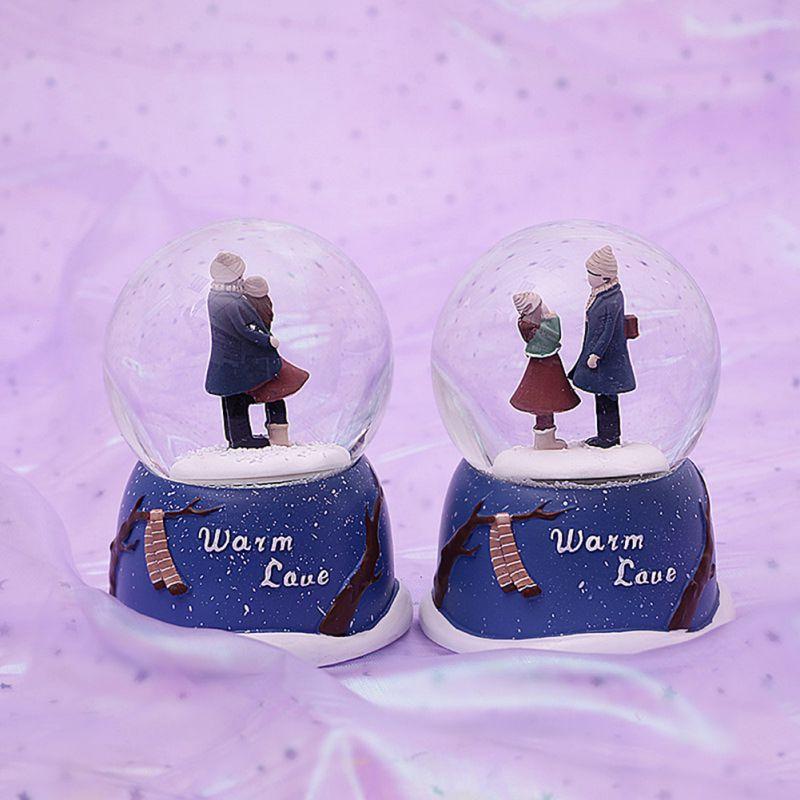 

Decorative Objects & Figurines Music-Box Crystal-BallRomantic Couple With Lights Crystal Ball Music Box Creative Crafts Gifts 8CM