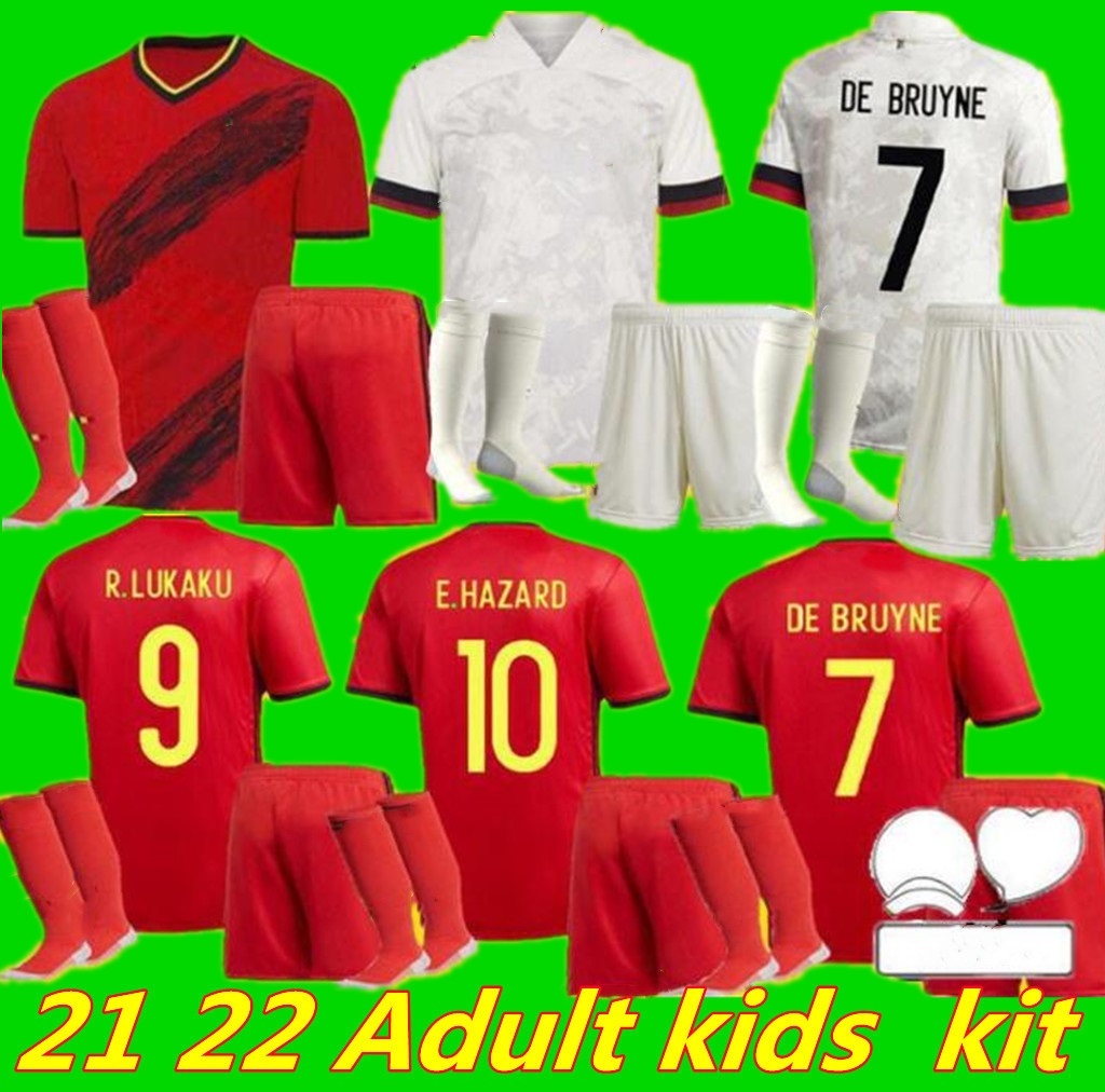 

Adult Kids Kit 2021 Belgium Soccer Jerseys 21 22 Bruyne Lukaku Hazard Batshuayi Kompany Dembele Shirt de football, Black;yellow