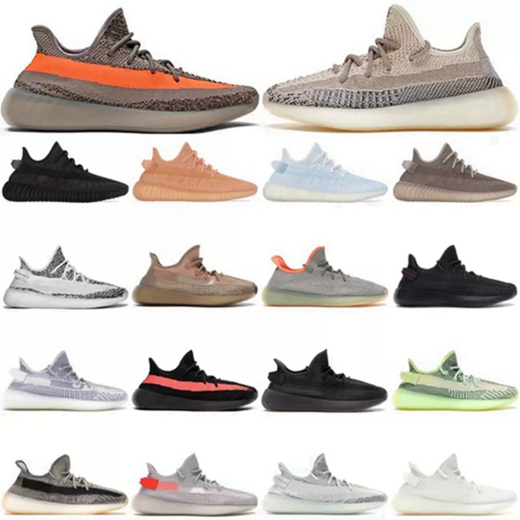 

kanye 350 boost 350s v2 Shoes Ash Stone Pearl Black Static Reflective Mono Clay Running Shoe Desert Sage Zebra Carbon Men Women Trainers Sneakers, 45 zebra