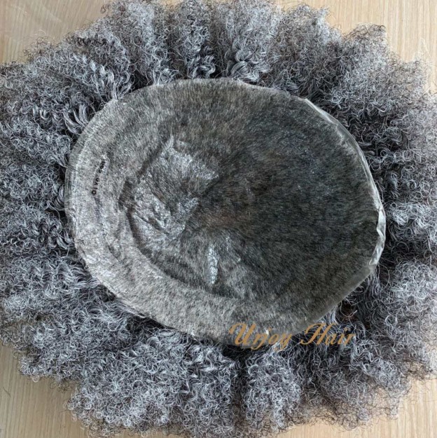 

6mm Afro Wave Full PU Toupee Mens Wig Brazilian Virgin Human Hair Replacement for Black Men Express Delivery, As your choice