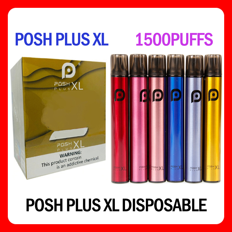 

Posh Plus XL Cigarette Disposable Vape Pen Kit 650mAh 5ml Pod 1500 Puffs Prefilled Vapors Device VS Puff bar xxl