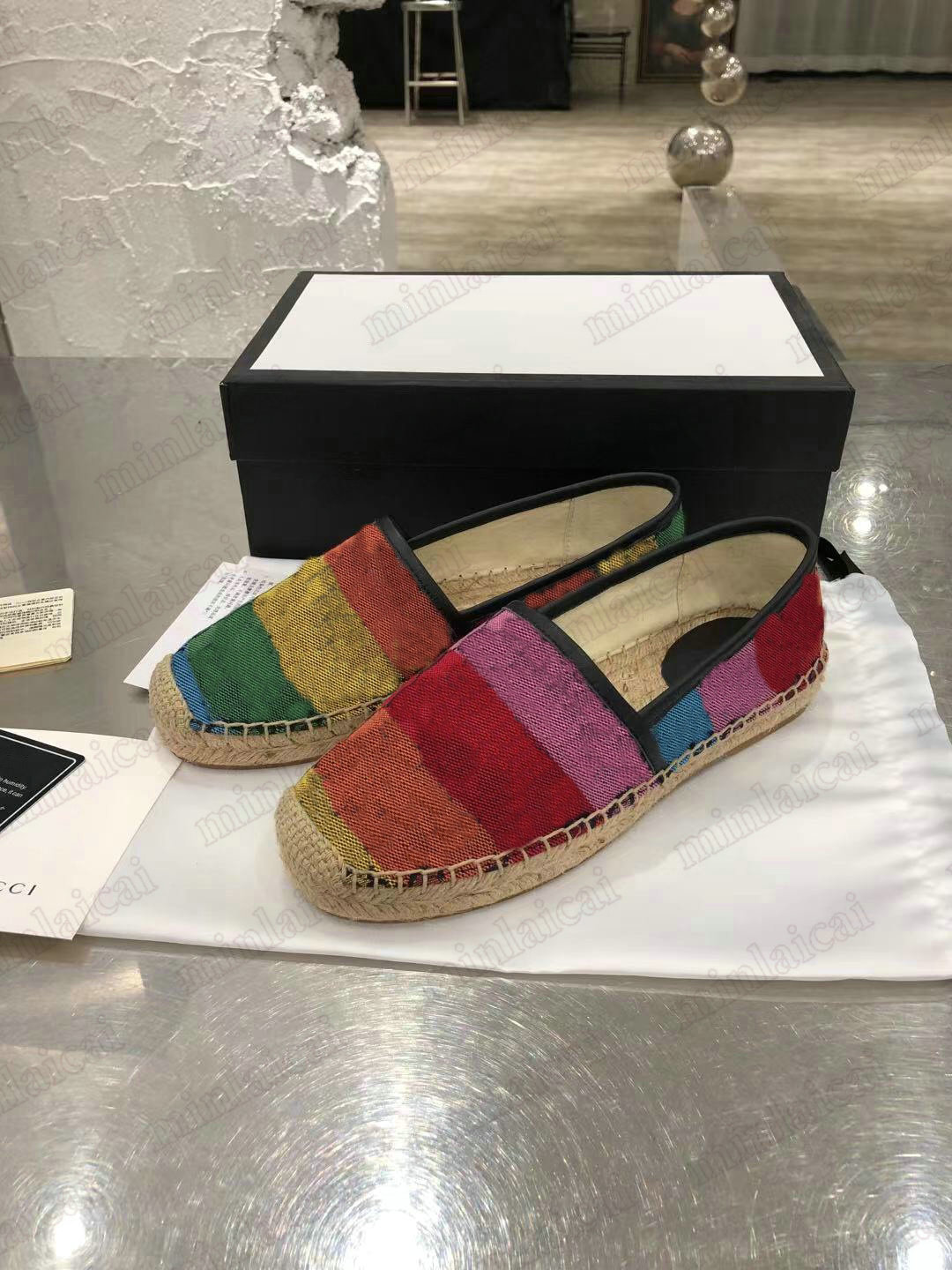 

2021SS Multicolor Espadrille Printed Loafer Shoes Womens Capsule Canvas Flats Sneakers Italy Luxurys Designers Trainer Runner Casual Loafers Shoe Rubber sole, Customize