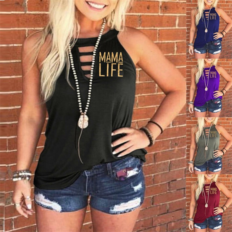 

T Shirt Women Summer Arrivals Tshirts Sleeveless O-neck Letter Print T-shirt Casual Vest T-shirts Plus Size Cloth 210517, Black