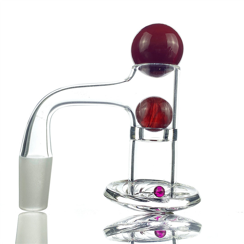 

JEMQ 20mm Wide Samurai Guardian Blender Style Smoking Quartz Banger With Pill Glass Marble Ruby Pearls