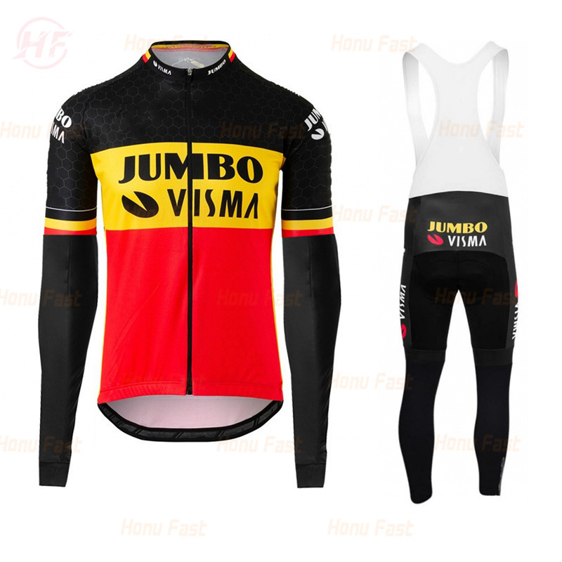 

Men's tracksuit Jumbo Visma Wielertrui 2021 Long Mouw Mountain Bikes Clothing Fast Droog Ropa Cyclism Bicycle Bib Broek J0824, 5 long jersey