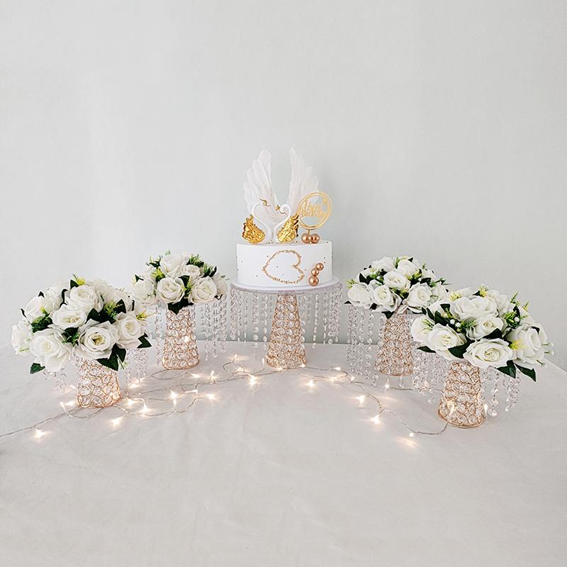 

Other Bakeware 5pcs/lot Crystal Metal Cake Stand Cupcake Decorations Dessert Pedestal Wedding Party Display Tray