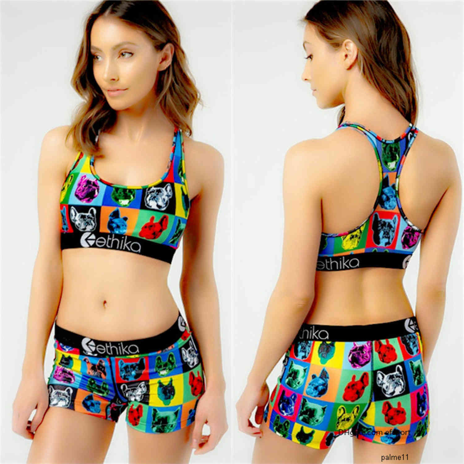 Ethika Femmes Summer Sports Sports Tops Shorts 2PCS Tenues de concepteur de yoga Etws4 Suits de maillot de bain Bikini 9xw4