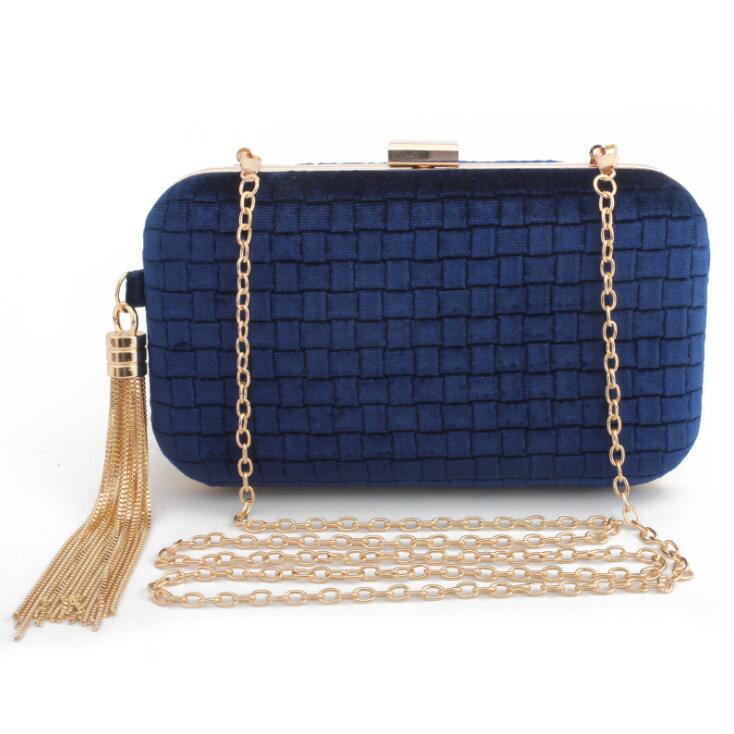 

Factory wholesale women bag retro hard box flannel handbag simple joker solid color plaid womens chain bags elegant atmosphere flannels handbags, Black(boutique box)