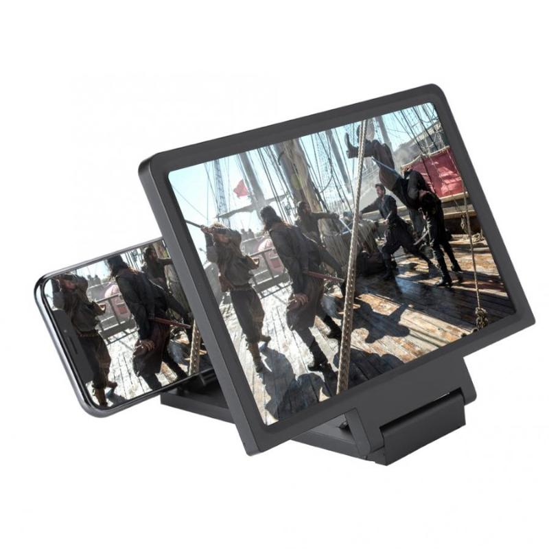 

Phone Bracket Mobile Screen Magnifier Video HD Enlarge With Speaker Holder Stand Cell Mounts & Holders, Black