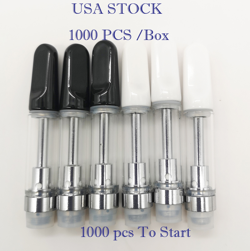 

USA stock Vapes Cartridges Vape Pens 510 Thread Atomizer Ceramic Coil Carts Disposable E Cigarette Vaporizer 1.0ml Glass Tank wholesale Cartridge Packaging