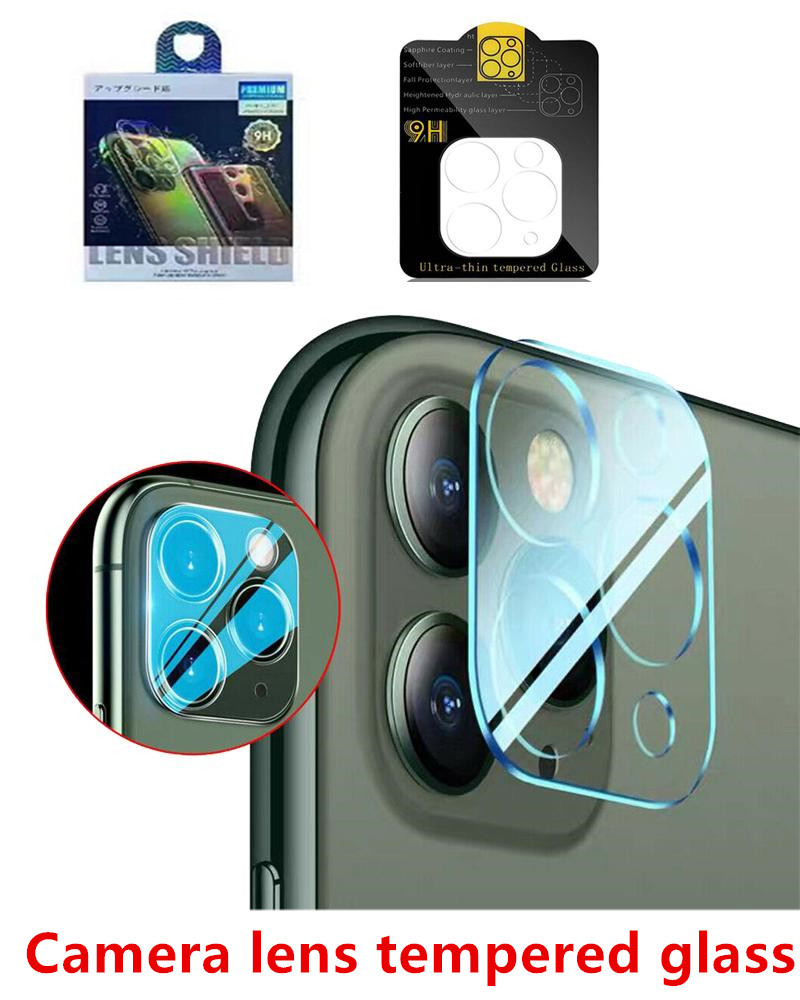 

with box package 3D 9H Full Coverage Screen Protectors Clear Transparent Camera Lens Tempered GlassWith Flash Circle Protector for iphone X XS 11 12 pro max