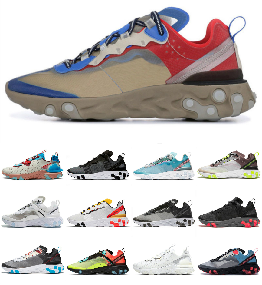 

Mens Running Shoes Undercover x React Vision Element 87 Blue Volt Sneakers Air 55 Be True triple Black White 87s ENG Cactus Trails UNC Maxes Womens sports Designers, Box