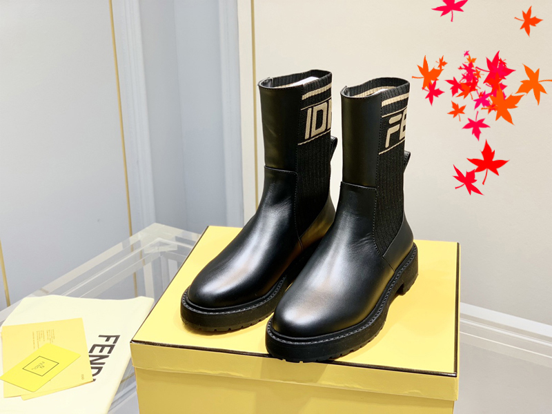 

2022 Top Quality Winter Women Dress Boots High Heels design Leather Boot knitted sock-like flats biker luxury designer shoes Tall Ankle Booties with logo and box -G081, Picture color
