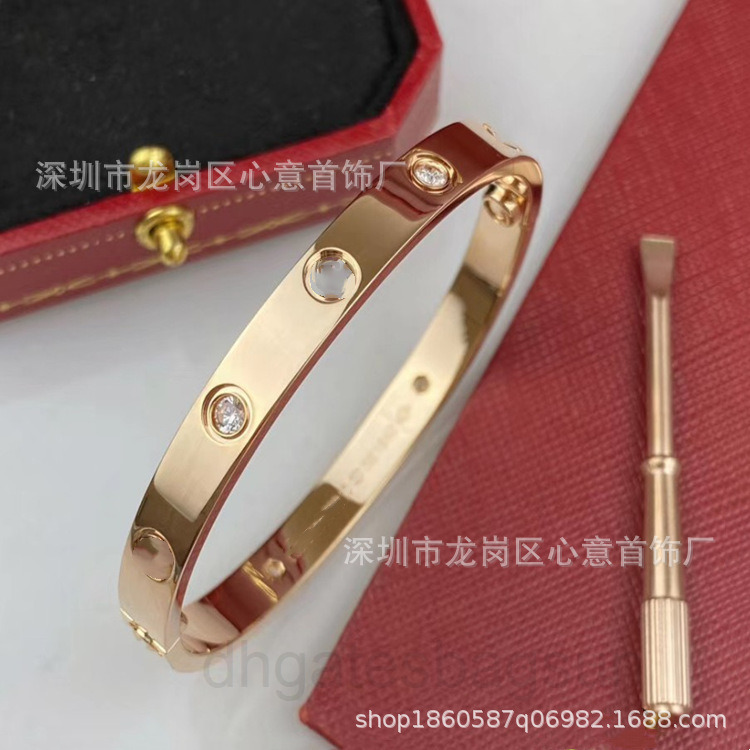 

V gold card home screw Bracelet women's 18k rose sky star wide and narrow version men's classic love buckle bracelet CAG0