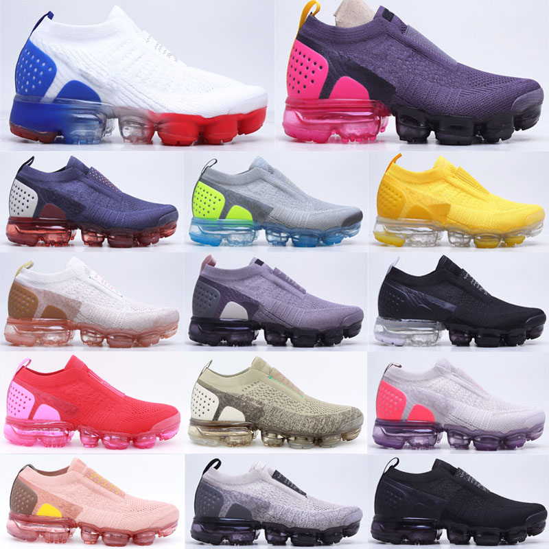

Mens Desiger Shoes Chaussures Moc 2.0 Fly 2 Laceless Knit Running Shoes Triple White Black Pink Women Airs cushion Outdoor Sport Trainers Sneakers, P14