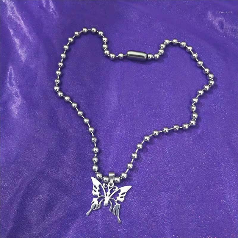 

Butterfly Ball Clavicle Chain Punk Tuku Necklace Chains