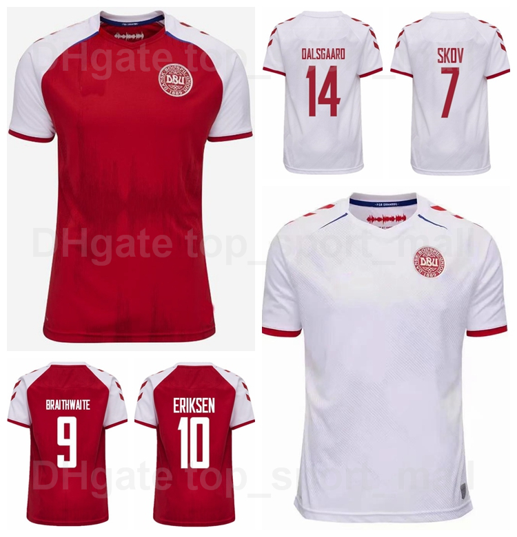 

2021 2022 National Team Denmark Soccer Jersey Home 10 Eriksen 9 Braithwaite 12 Dolberg 11 Olsen 20 Poulsen 1 Schmeichel Football Shirt Kits, Black;yellow