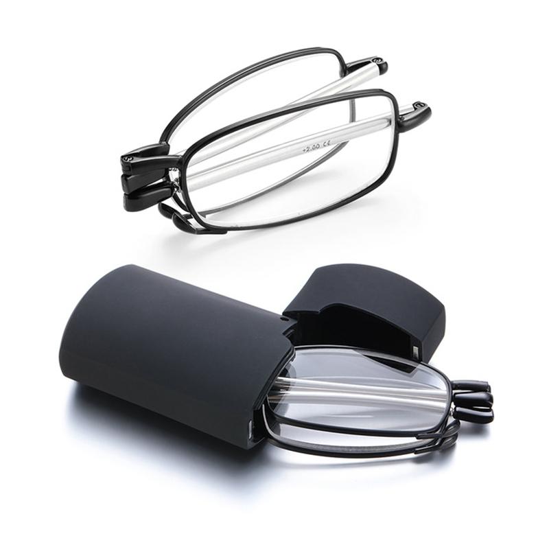 

Sunglasses Fashion MINI Design Reading Glasses Men Women Folding Small Frame Black Metal With Original Box Portable