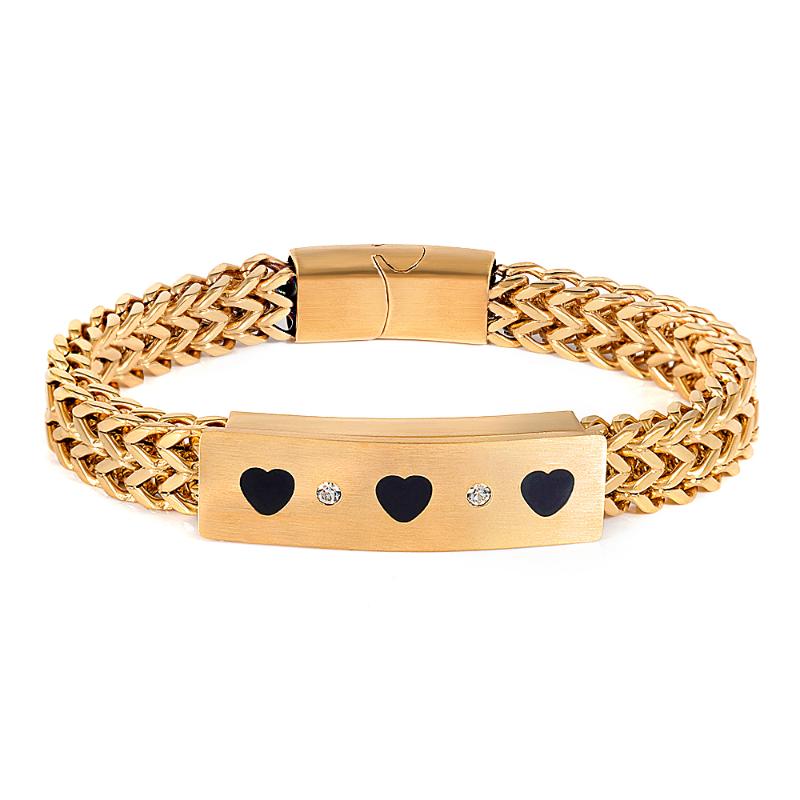 

Bangle FYSARA Est Design Heavy Weave Chain Men Nice Bracelets Stainless Sliver And Gold Color Watchband