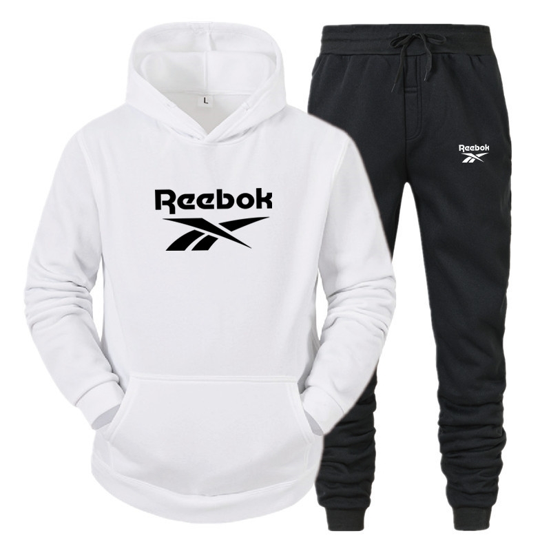 

Luxury brand autumn and winter new leisure sports fashion Hoodie + trousers 2-piece printed men's suit 4, Black