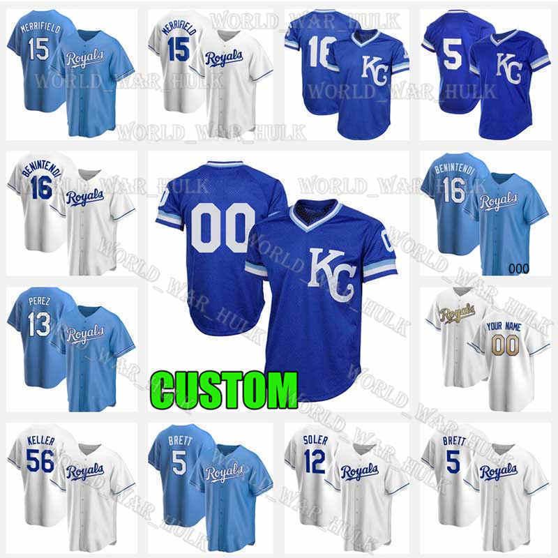 

5 George Brett Jersey 16 Bo Jackson Andrew Benintendi 15 Whit Merrifield 12 Jorge Soler Kansas 35 Greg Holland City Carlos Santana Royals, Blue;black