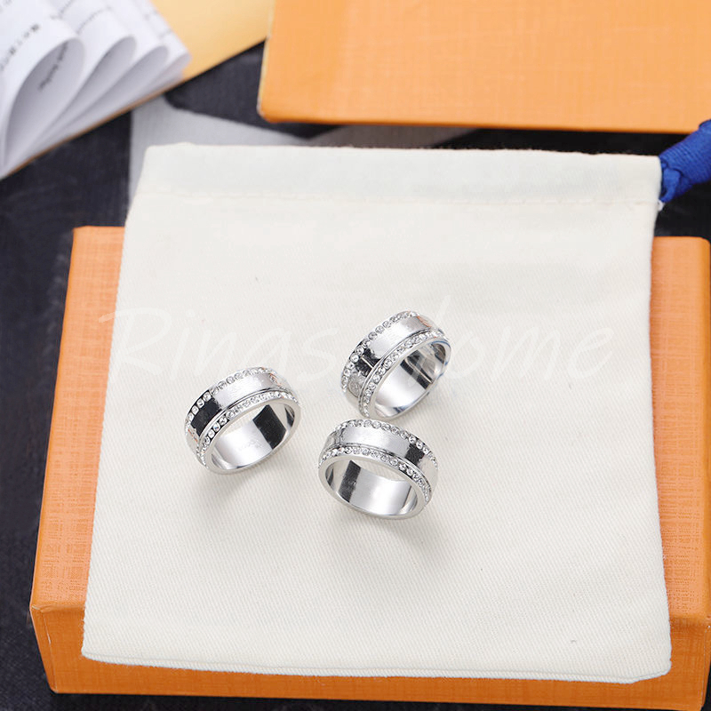 

LL statement S925 silver gold snap stones gemstone love ring jewelry Brand by fashion Designer Gifts for Man Women Girls with original box LL0021