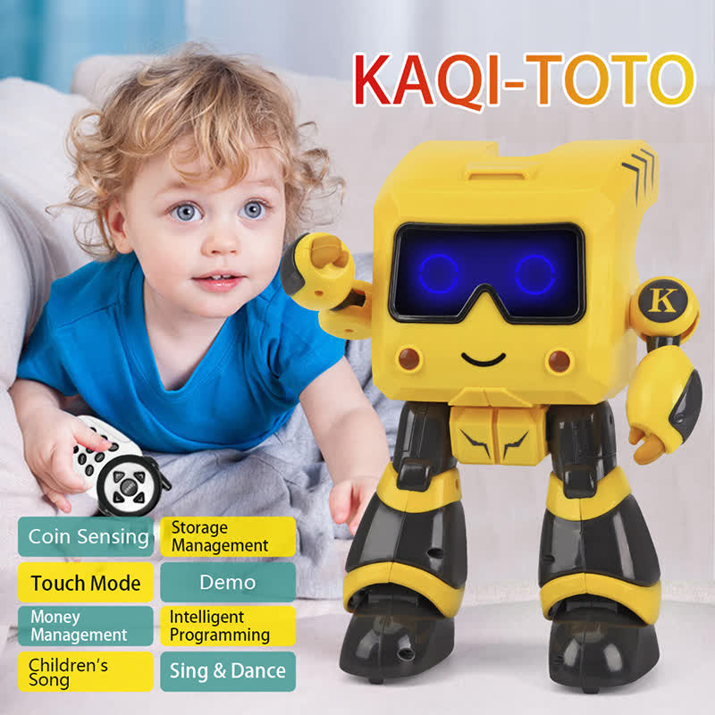 

Intelligent Remote Control Robot Singing Dancing Function RC Programming Educational Robotic Model Touch Electric Toys for Kids, Yellow