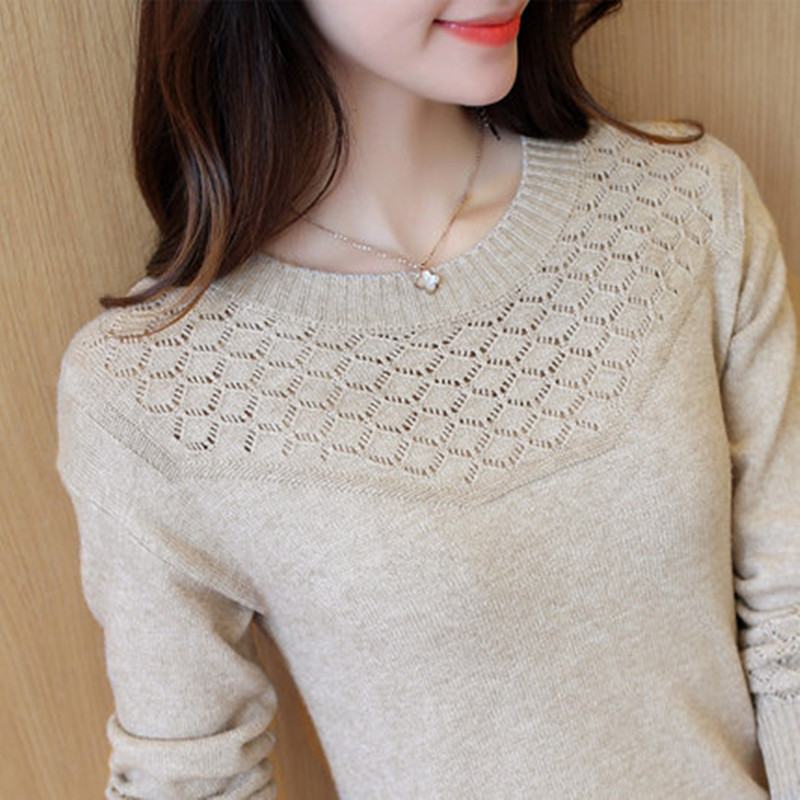 

OHCLOTHING Sweater female Lady Pullovers Style Spring 2021 New Style Slim Sweater with Long Sleeves and Slim Style