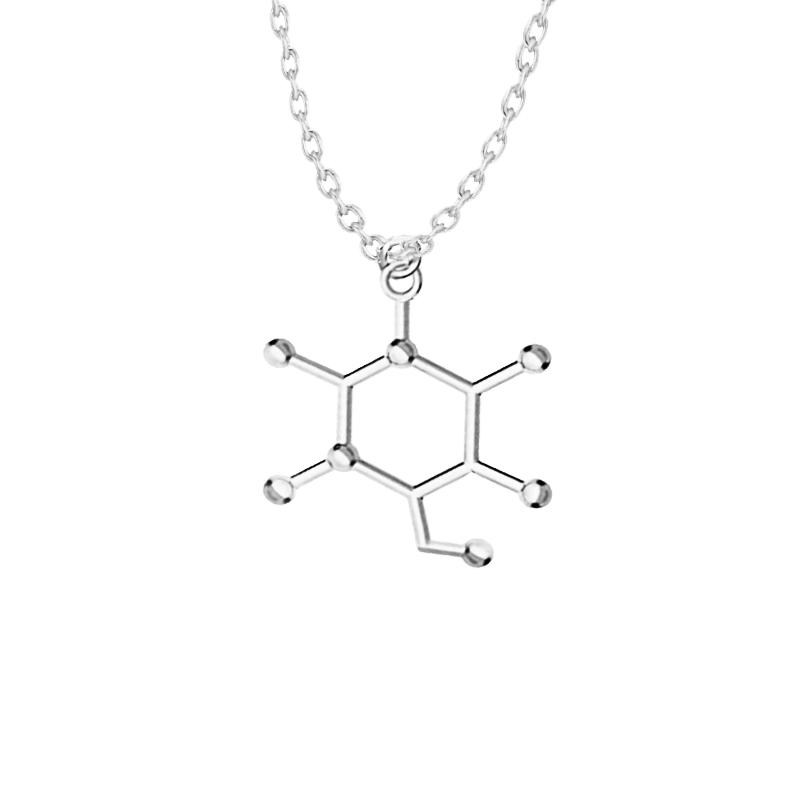 

Pendant Necklaces Molecule Necklace Science Jewelry With 50 Link Chain Plating Chemistry Fashion Chemis
