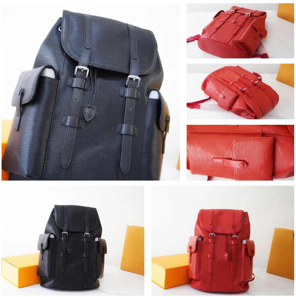 

luxury designer backpack shoulder bags High quality unisex waterproof travel bag Water ripple leather Brand Alliance, Black