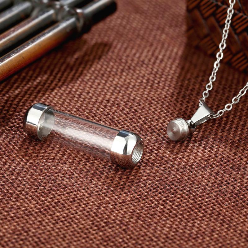 

Charms Perfume Necklace Bottle Pendant Glass Wishing Charm Gifts For Women, Bronze;silver