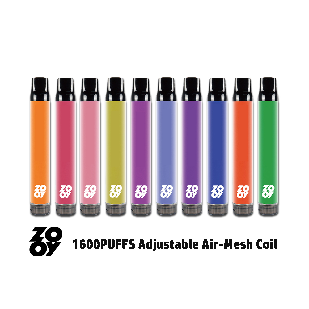 

100% Original ZOOY 1600 Puffs E Cigarette Disposable Vape Pen With Adjustable Air Flow 6ml Prefilled 50MG 5% 850Mah Battery Vaporizer XXL Plus Good Quality