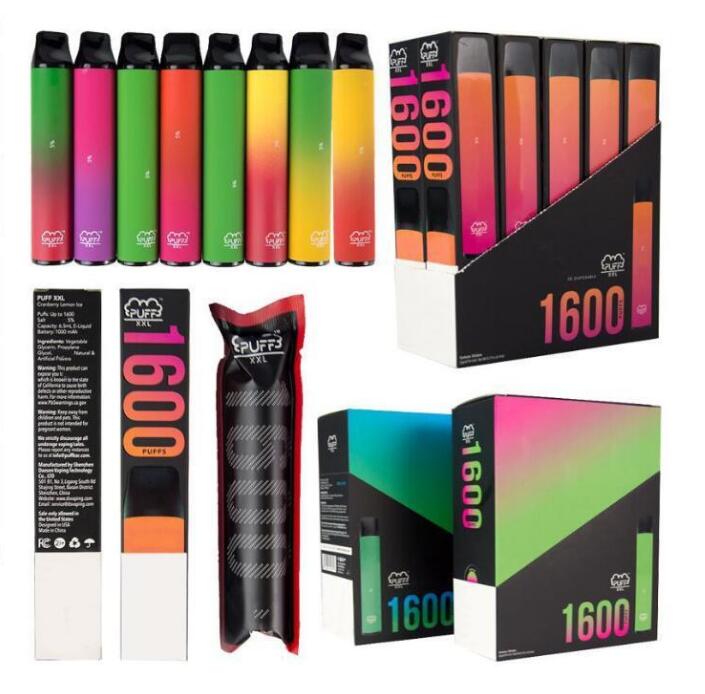 

PUFF XXL Disposable Device 1600+ Puffs 28 Colors bang xxl E Cigarette Vape Pen