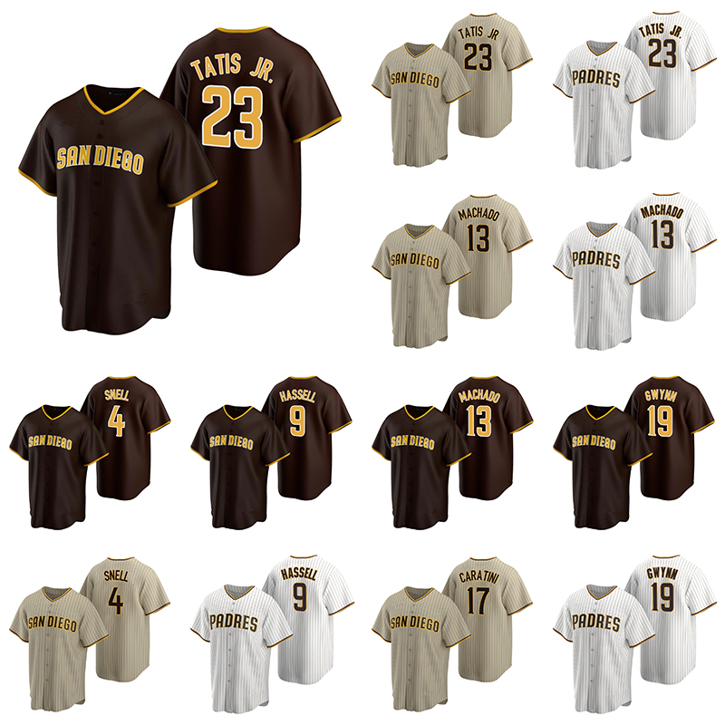 

23 Fernando Tatis Jr. San Custom Diego Baseball Jersey 13 Manny Machado 4 Wil Myers 9 Jake Cronenworth 19 Tony Gwynn, Blue;black
