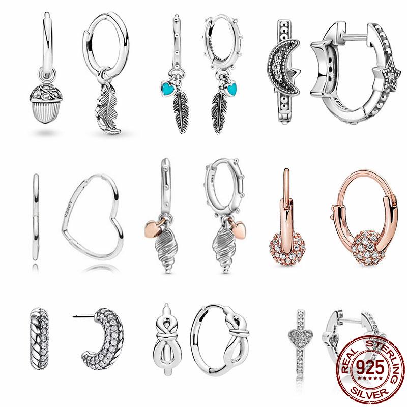 

Stud CODEDOG 100% Real 925 Sterling Silver Crystal Circle Earring For Women Making Jewelry Gift Wedding Party Engagement E024, Golden;silver