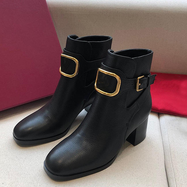 

Casual chic design thick heel women's ankle boots winter booty luxury designer party Martin shoes size 35-42 with box, Black