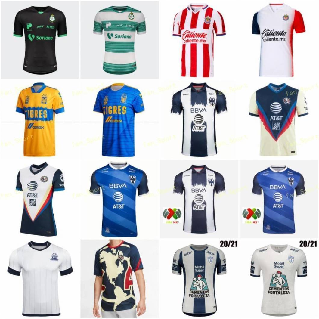 

2021 21 Club America Soccer Jerseys 2020 20 Xolos de Tigres Home Away Santos pachuca Chivas Cuervos kit Jersey Football Shirts, Black;yellow