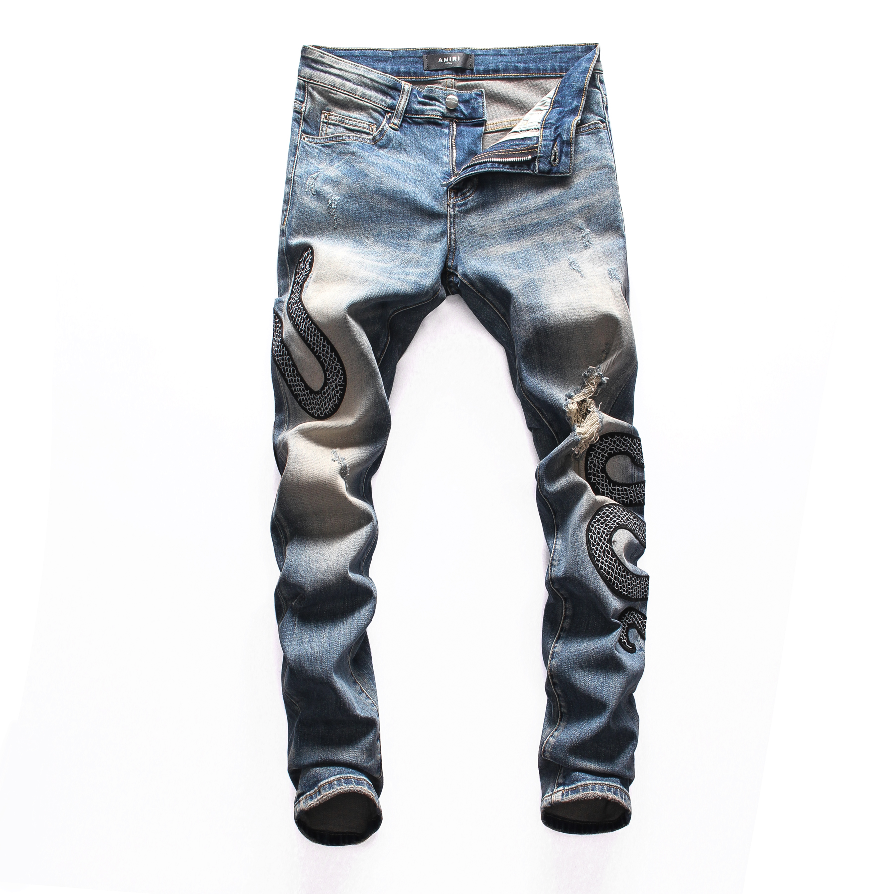 

2021 TikTok Mens Fashion Straight Slim Ripped Jeans Trousers Men Streetwear Motorcycle Biker Jean Pants Size 29-38 8097, 8047