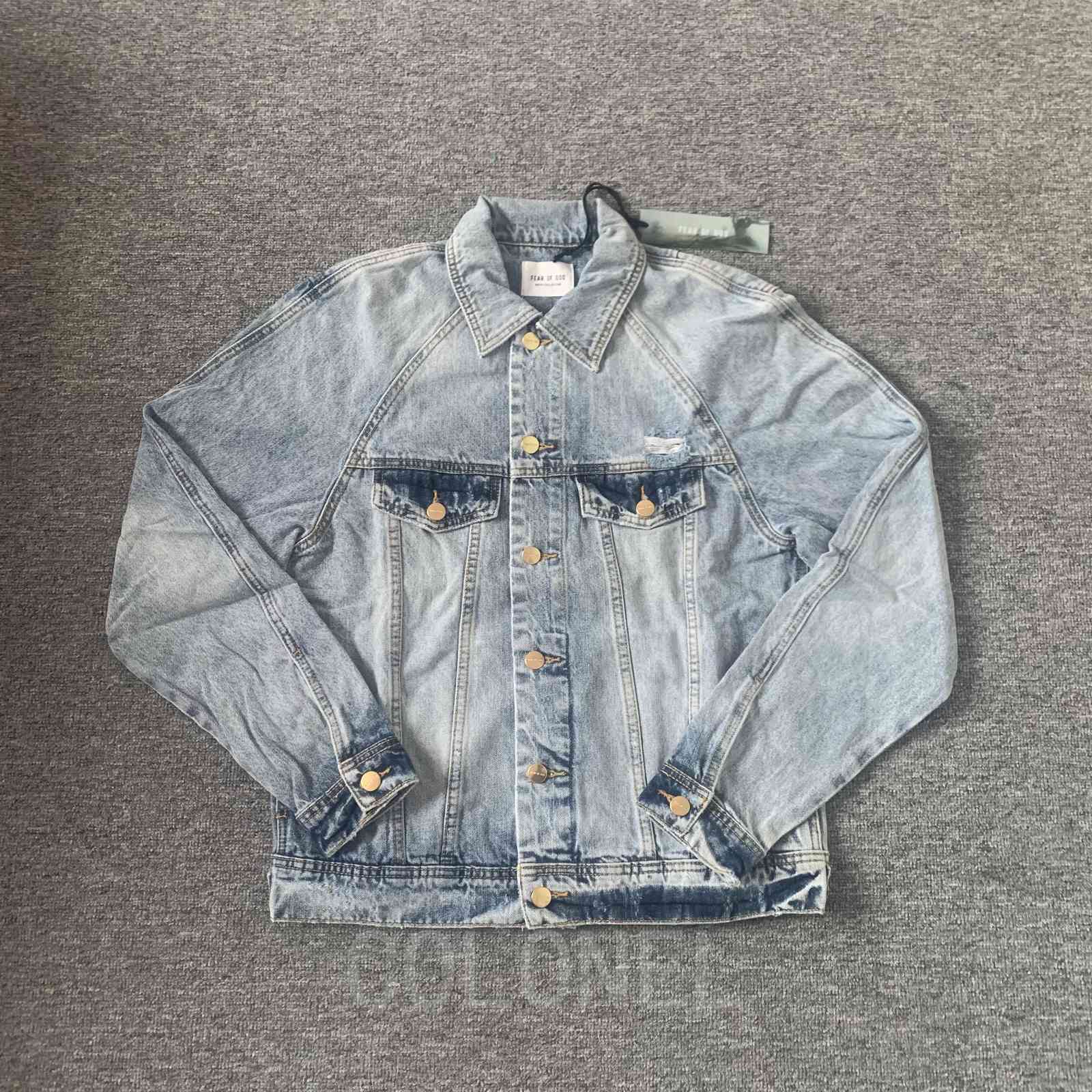 

of God fog Feel Season 6 wear out denim jacket, Black;brown