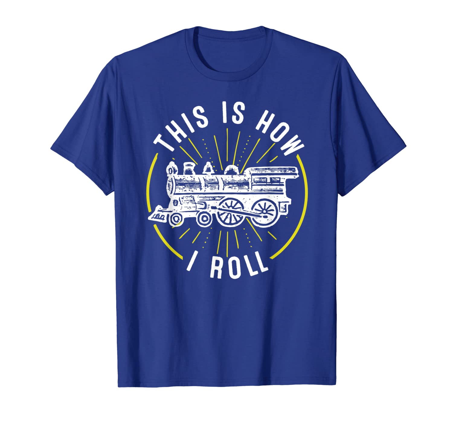 

train tshirts for boys - this is how i roll, White;black