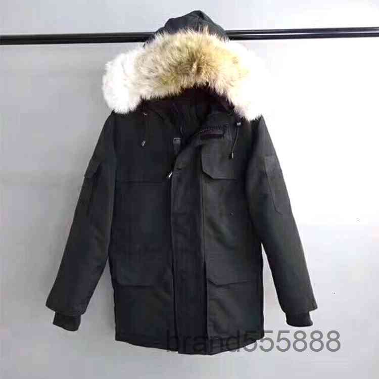 

Canadian factory direct winter men's down Parka wolf leather trench coat jacket thick warm hooded goose down jacket, Multi