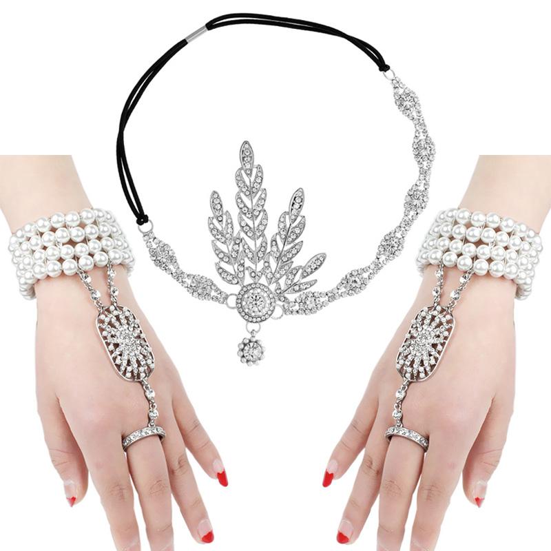 

Other Event & Party Supplies Great Gatsby Inspired Leaf Simulated 1920s Jewelry Set Costume Accessories 20s Flapper Pearl Headband Bracelet