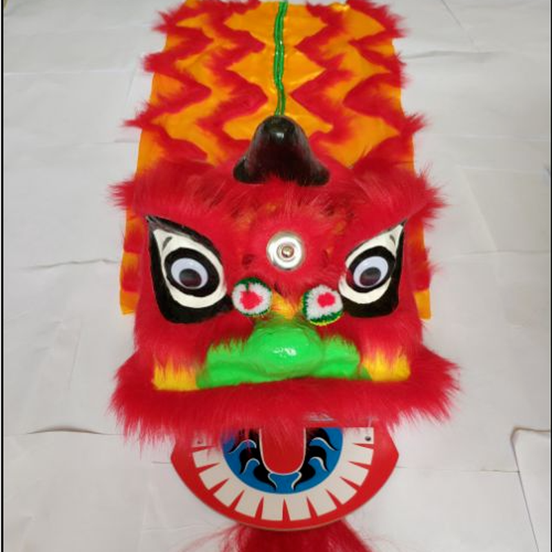 Mascot Costumes Childrens Lion Dance Lion Head Play Lion Dance Performance Dance Props Drum Full Set of Small-image-748722612