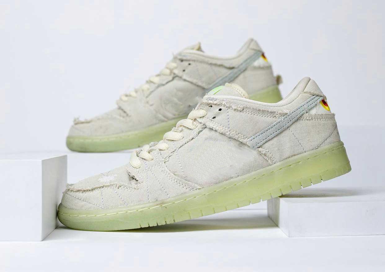 

2021 Authentic SB Shoes Low Mummy Halloween Coconut Milk/Seafoam-Yellow Strike Man Woman Outdoor Skateboard Sports Sneakers With Original box