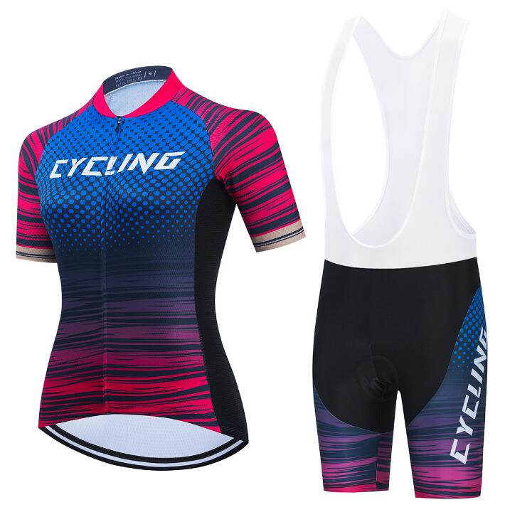 

Bicycle cycling jersey sets women mountain bike riding short-sleeved suit polyester quick-drying same style can be customized