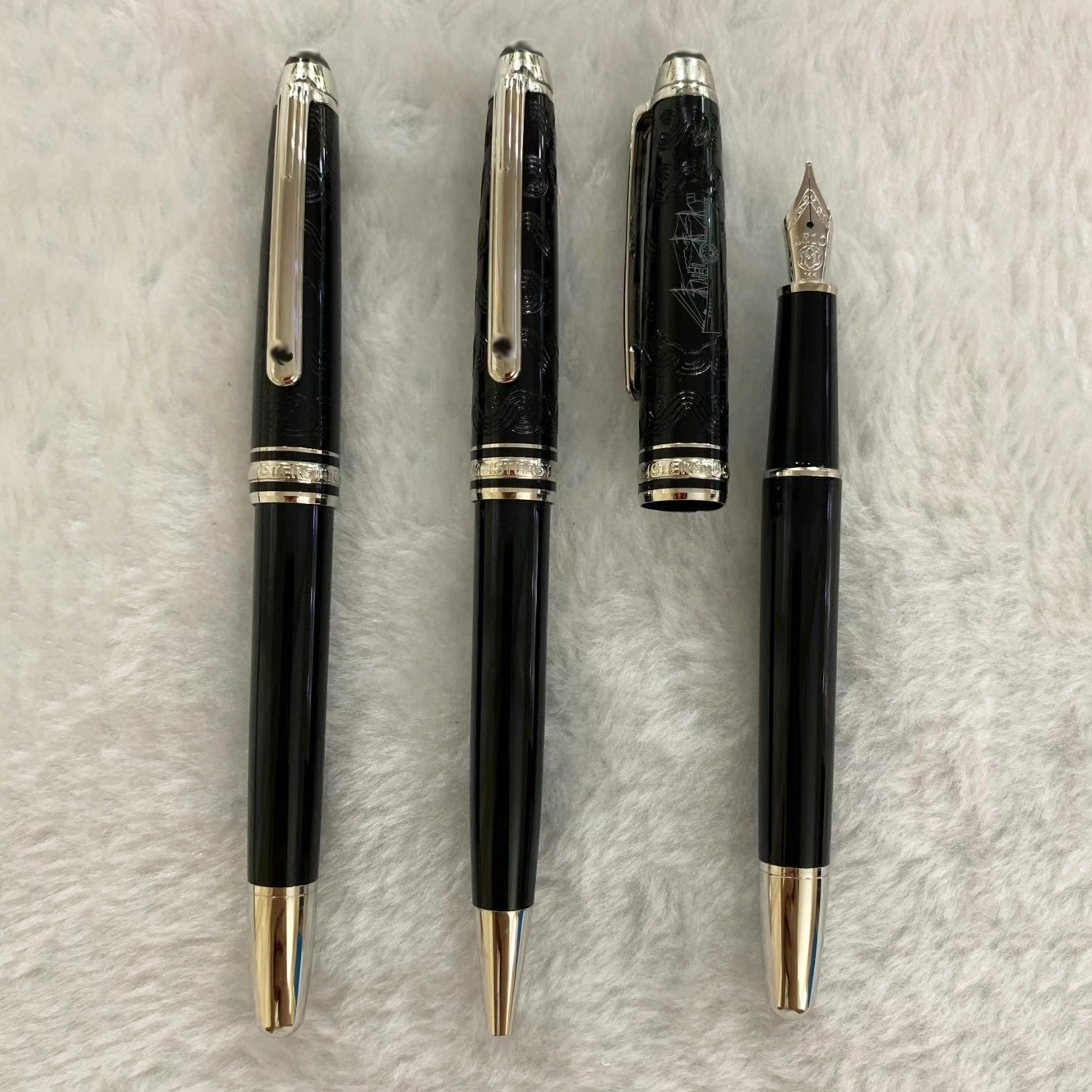 

Luxury Pen Limited edition (Around the world in eighty days) Dark Blue Resin Roller Ballpoint pens Stationery office school supplies with Serial Number, As picture show