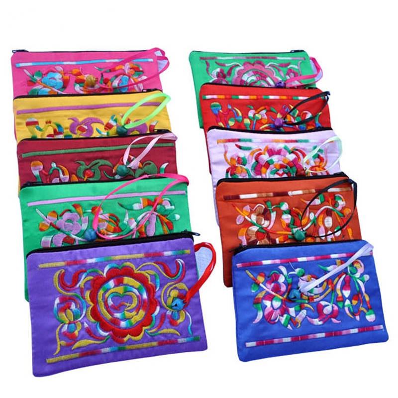 

130pcs Bells Embroidery Satin Zip Pouch Chinese style Jewelry Packaging Gift Bags Coin Purse Bangle Bracelet Necklace Storage 15.5x11.5cm