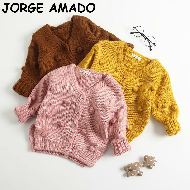 

Vest Toddler Girl Sweater s Cardigan Knitting Wool Fashion Pompom Ball Sweaters Kids Coat Baby Winter Clothes E83017 9KHT, Pink