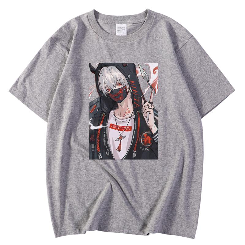 

Fashion All-match Men' T-Shirts Crewneck Plus Size Tees Shirt Summer Cool Cartoon Printing Clothing Breathable Casual Tops, Dark blue