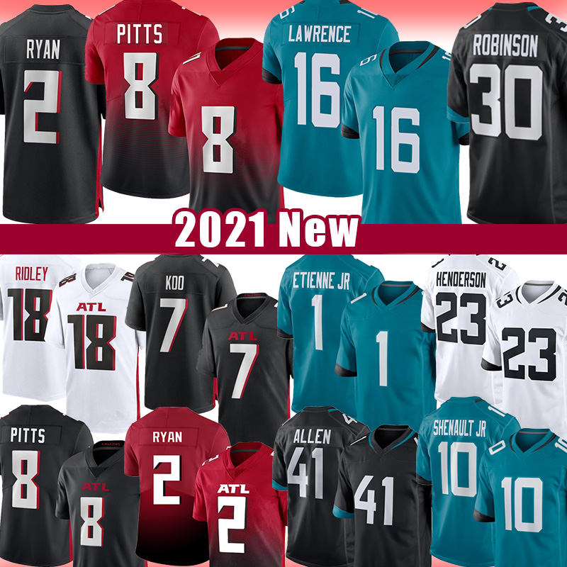 

8 Kyle Pitts Trevor Lawrence Falcon Football Jersey Travis Etienne JR Matt Ryan Ridley Atlantas Vick Laviska Shenault Jr. JacksonvilleJaguarsJames Robinson, Mens jersey (lieying)